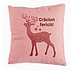 Perna Decorativa cu tematica de Craciun, Ren si Text 5, 40x40 cm, Roz, Husa Detasabila, Burduf 7 Perna Decorativa cu tematica de Craciun
