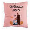 Perna Decorativa cu tematica de Craciun, Sarbatoarea Nasterii 1, 40x40 cm, Roz, Husa Detasabila, Burduf 7 Perna Decorativa cu tematica de Craciun