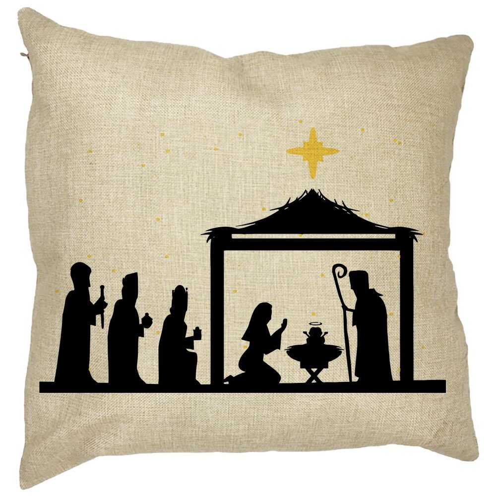 Perna Decorativa cu tematica de Craciun, Sarbatoarea Nasterii 2, 40x40 cm, Husa Detasabila, Burduf 11 Perna Decorativa cu tematica de Craciun