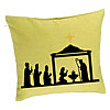 Perna Decorativa cu tematica de Craciun, Sarbatoarea Nasterii 2, 40x40 cm, Verde, Husa Detasabila, Burduf 15 40x40 cm