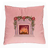 Perna Decorativa cu tematica de Craciun, Semineu, 40x40 cm, Roz, Husa Detasabila, Burduf 7 Perna Decorativa cu tematica de Craciun