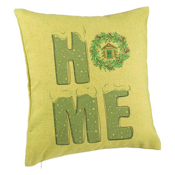 Perna Decorativa de Craciun, HOME, 40x40 cm, Verde, Husa Detasabila, Burduf 5 Perna Decorativa de Craciun