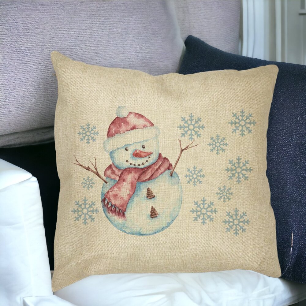 Perna Decorativa de Craciun Om de Zapada, 1, 40x40 cm, Husa Detasabila, Burduf 14 Husa Detasabila
