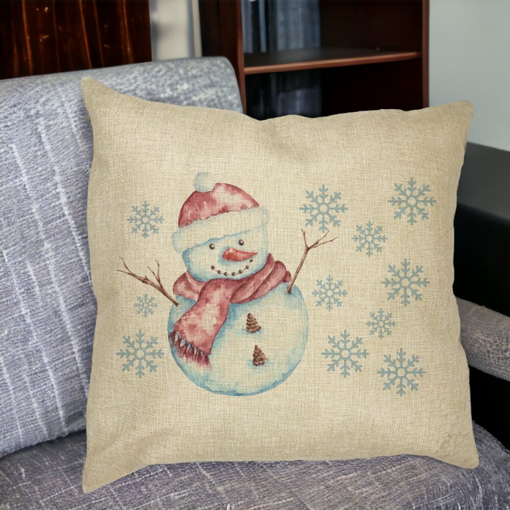 Perna Decorativa de Craciun Om de Zapada, 1, 40x40 cm, Husa Detasabila, Burduf 15 Burduf