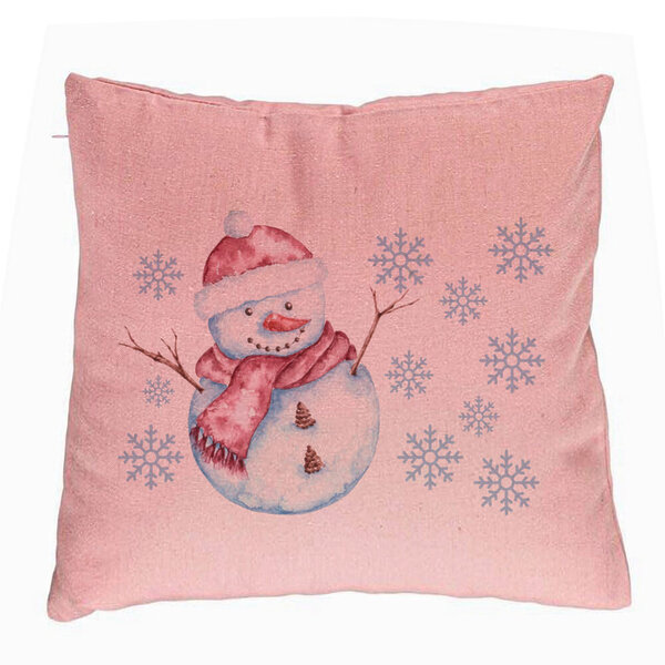 Perna Decorativa de Craciun Om de Zapada, 1, 40x40 cm, Roz, Husa Detasabila, Burduf 5 Perna Decorativa de Craciun Om de Zapada