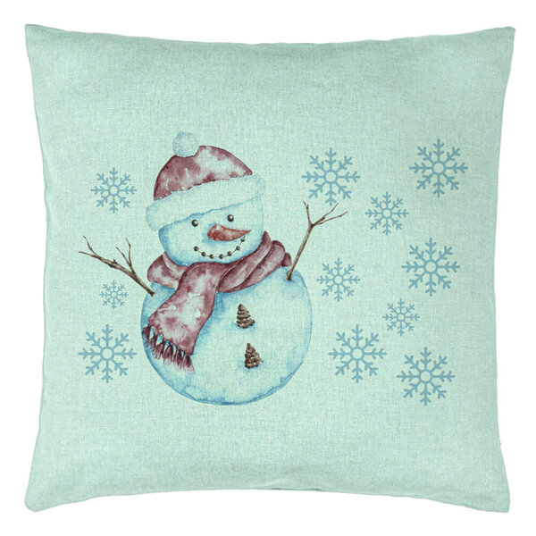 Perna Decorativa de Craciun Om de Zapada, 1, 40x40 cm, Verde Menta, Husa Detasabila, Burduf 15 Perna Decorativa de Craciun Om de Zapada
