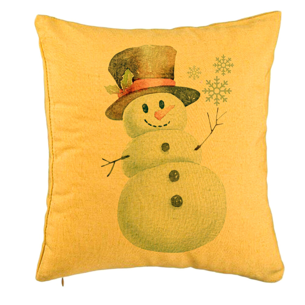 Perna Decorativa de Craciun Om de Zapada, 2, 40x40 cm, Galben, Husa Detasabila, Burduf 5 Perna Decorativa de Craciun Om de Zapada