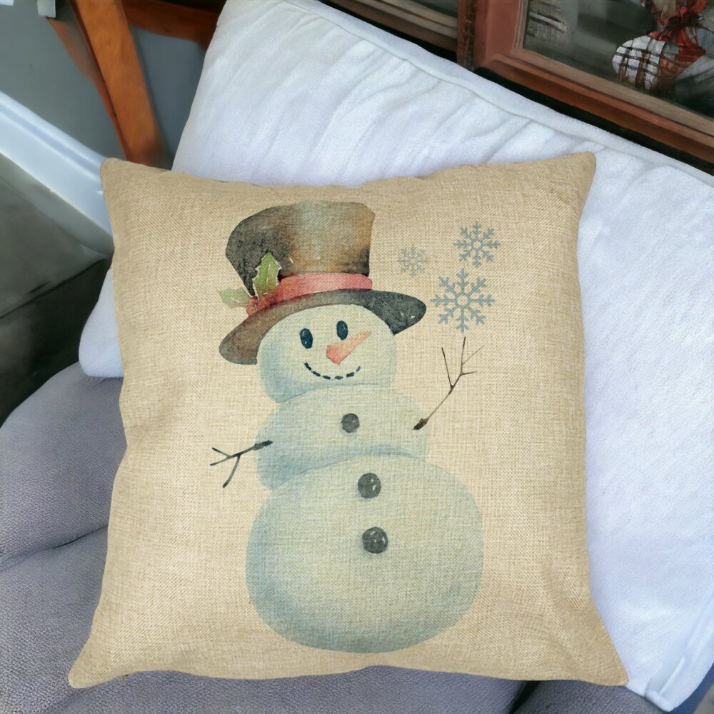 Perna Decorativa de Craciun Om de Zapada, 2, 40x40 cm, Husa Detasabila, Burduf 14 Husa Detasabila