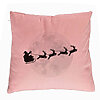 Perna Decorativa de Craciun Reni la Sanie, 40x40 cm, Roz, Husa Detasabila, Burduf 7 Perna Decorativa de Craciun Reni la Sanie