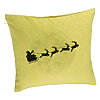 Perna Decorativa de Craciun Reni la Sanie, 40x40 cm, Verde, Husa Detasabila, Burduf 7 Perna Decorativa de Craciun Reni la Sanie