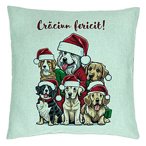 Perna Decorativa de Craciun cu Catelusi si Text
