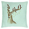 Perna Decorativa de Craciun cu Ren, 1, 40x40 cm, Verde Menta, Husa Detasabila, Burduf 22 Perna Decorativa de Craciun cu Ren