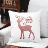 Perna Decorativa de Craciun cu Ren si Text 1, 40x40 cm, Alba, Mata, Husa Detasabila, Burduf 23 Husa Detasabila