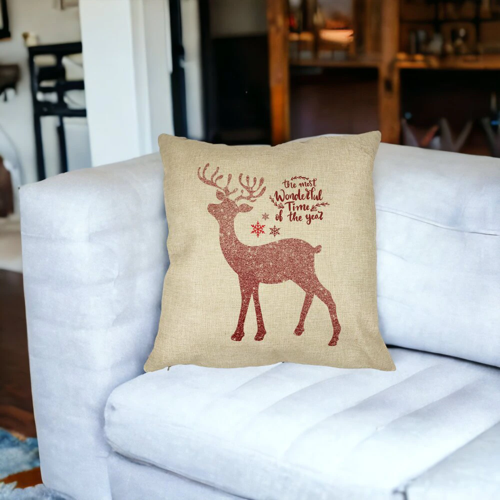 Perna Decorativa de Craciun cu Ren si Text 1, 40x40 cm, Husa Detasabila, Burduf 16 Perna Decorativa de Craciun cu Ren si Text 1 40x40 cm Husa Detasabila Burduf bsc0387 5