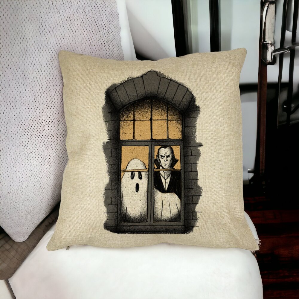 Perna Decorativa de Halloween Fantoma si Vampir, 40x40 cm, Husa Detasabila, Burduf 16 Perna Decorativa de Halloween Fantoma si Vampir 40x40 cm Husa Detasabila Burduf bsc0522 5