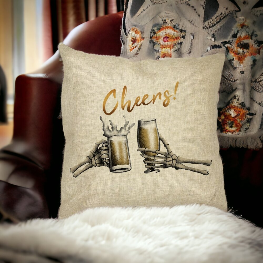 Perna Decorativa de Halloween si Text Cheers, 40x40 cm, Husa Detasabila, Burduf 15 Perna Decorativa de Halloween si Text Cheers 40x40 cm Husa Detasabila Burduf bsc0523 4