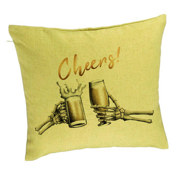 Perna Decorativa de Halloween si Text Cheers, 40x40 cm, Verde, Husa Detasabila, Burduf 5 Perna Decorativa de Halloween si Text Cheers