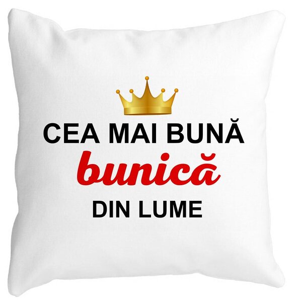 Perna Decorativa pentru Bunica 10, 40x40 cm, Alba, Mata, Husa Detasabila, Burduf 3 Perna Decorativa pentru Bunica 10