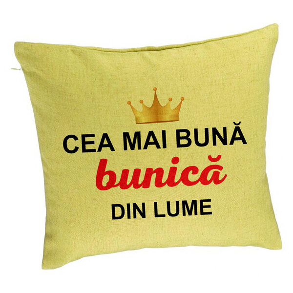 Perna Decorativa pentru Bunica 10, 40x40 cm, Verde, Husa Detasabila, Burduf 5 Perna Decorativa pentru Bunica 10