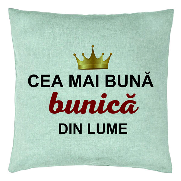 Perna Decorativa pentru Bunica 10, 40x40 cm, Verde Menta, Husa Detasabila, Burduf 5 Perna Decorativa pentru Bunica 10