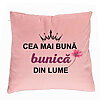 Perna Decorativa pentru Bunica 12, 40x40 cm, Roz, Husa Detasabila, Burduf 7 Perna Decorativa pentru Bunica 12