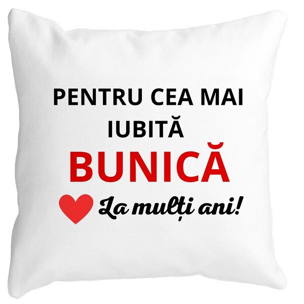 Perna Decorativa pentru Bunica 16, 40x40 cm, Alba, Mata, Husa Detasabila, Burduf 3 Perna Decorativa pentru Bunica 16