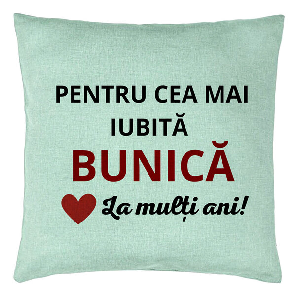 Perna Decorativa pentru Bunica 16, 40x40 cm, Verde Menta, Husa Detasabila, Burduf 5 Perna Decorativa pentru Bunica 16