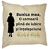 Perna Decorativa pentru Bunica 17, 40x40 cm, Husa Detasabila, Burduf 16 Perna Decorativa pentru Bunica 17
