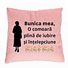 Perna Decorativa pentru Bunica 17, 40x40 cm, Roz, Husa Detasabila, Burduf 7 Perna Decorativa pentru Bunica 17