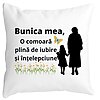 Perna Decorativa pentru Bunica 18, 40x40 cm, Alba, Mata, Husa Detasabila, Burduf 4 Perna Decorativa pentru Bunica 18
