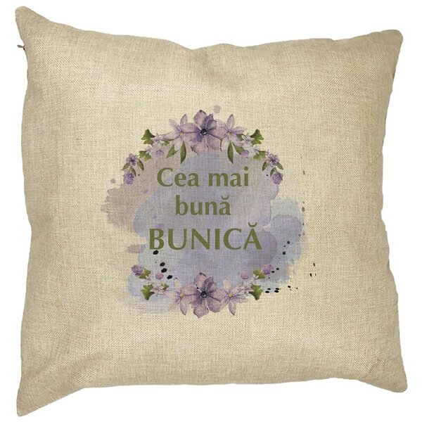 Perna Decorativa pentru Bunica 2, 40x40 cm, Husa Detasabila, Burduf 11 Perna Decorativa pentru Bunica 2