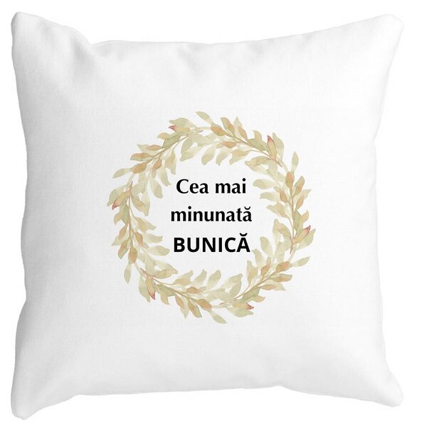 Perna Decorativa pentru Bunica 5, 40x40 cm, Alba, Mata, Husa Detasabila, Burduf 3 Perna Decorativa pentru Bunica 5