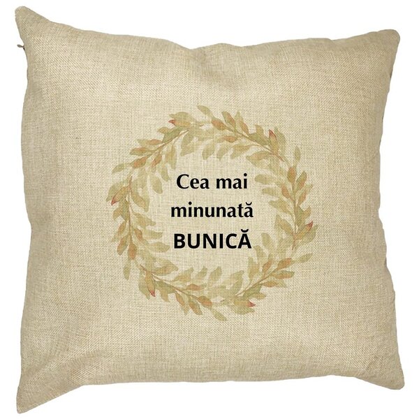 Perna Decorativa pentru Bunica 5, 40x40 cm, Husa Detasabila, Burduf 11 Perna Decorativa pentru Bunica 5