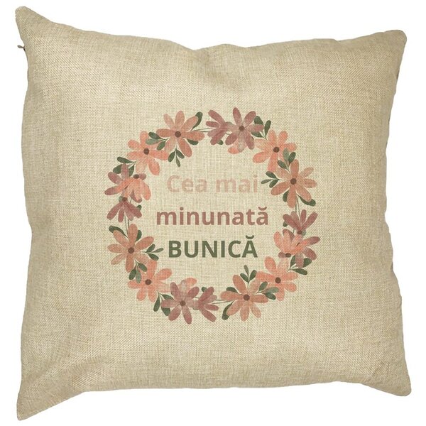Perna Decorativa pentru Bunica 7, 40x40 cm, Husa Detasabila, Burduf 11 Perna Decorativa pentru Bunica 7