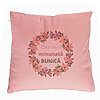 Perna Decorativa pentru Bunica 7, 40x40 cm, Roz, Husa Detasabila, Burduf 7 Perna Decorativa pentru Bunica 7