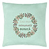 Perna Decorativa pentru Bunica 7, 40x40 cm, Verde Menta, Husa Detasabila, Burduf 7 Perna Decorativa pentru Bunica 7