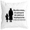 Perna Decorativa pentru Bunica 8, 40x40 cm, Alba, Mata, Husa Detasabila, Burduf 4 Perna Decorativa pentru Bunica 8