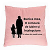 Perna Decorativa pentru Bunica 8, 40x40 cm, Roz, Husa Detasabila, Burduf 7 Perna Decorativa pentru Bunica 8