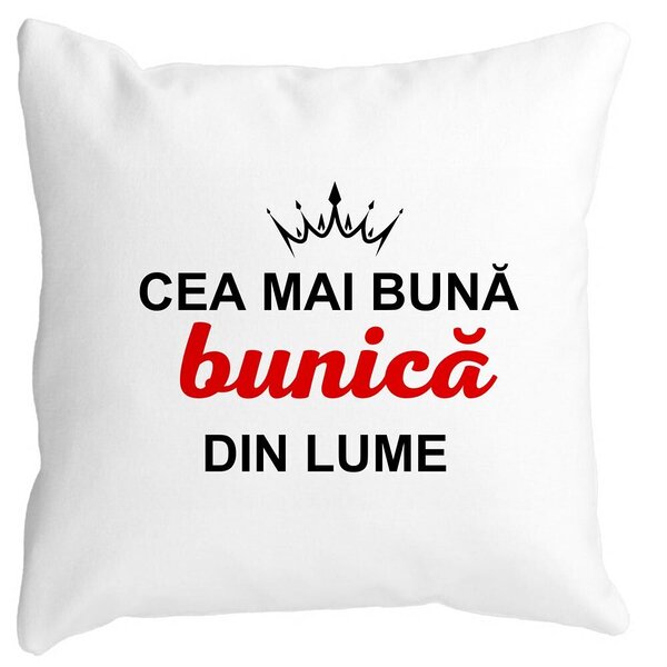 Perna Decorativa pentru Bunica 9, 40x40 cm, Alba, Mata, Husa Detasabila, Burduf 3 Perna Decorativa pentru Bunica 9