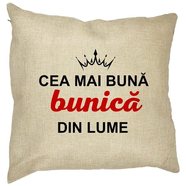 Perna Decorativa pentru Bunica 9, 40x40 cm, Husa Detasabila, Burduf 11 Perna Decorativa pentru Bunica 9
