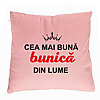 Perna Decorativa pentru Bunica 9, 40x40 cm, Roz, Husa Detasabila, Burduf 7 Perna Decorativa pentru Bunica 9