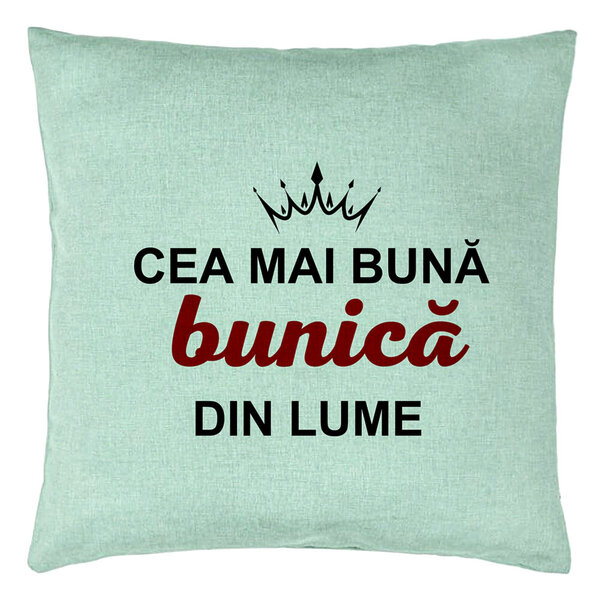 Perna Decorativa pentru Bunica 9, 40x40 cm, Verde Menta, Husa Detasabila, Burduf 5 Perna Decorativa pentru Bunica 9
