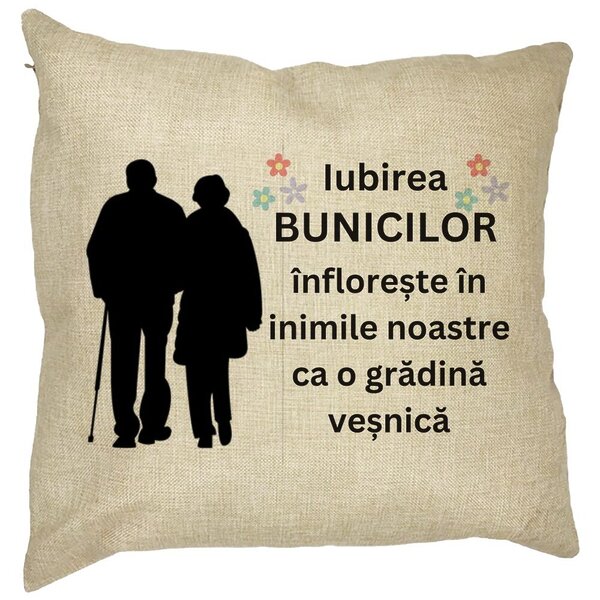 Perna Decorativa pentru Bunici 1, 40x40 cm, Husa Detasabila, Burduf 11 Perna Decorativa pentru Bunici 1