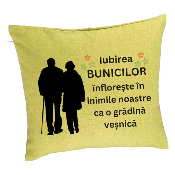 Perna Decorativa pentru Bunici 1, 40x40 cm, Verde, Husa Detasabila, Burduf 5 Perna Decorativa pentru Bunici 1