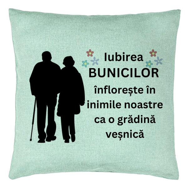 Perna Decorativa pentru Bunici 1, 40x40 cm, Verde Menta, Husa Detasabila, Burduf 5 Perna Decorativa pentru Bunici 1