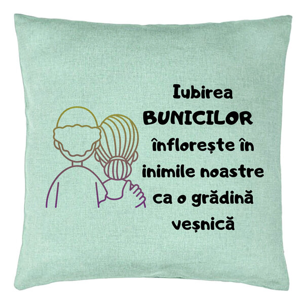 Perna Decorativa pentru Bunici 10, 40x40 cm, Verde Menta, Husa Detasabila, Burduf 5 Perna Decorativa pentru Bunici 10