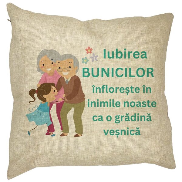 Perna Decorativa pentru Bunici 6, 40x40 cm, Husa Detasabila, Burduf 11 Perna Decorativa pentru Bunici 6