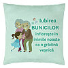 Perna Decorativa pentru Bunici 6, 40x40 cm, Verde Menta, Husa Detasabila, Burduf 7 Perna Decorativa pentru Bunici 6