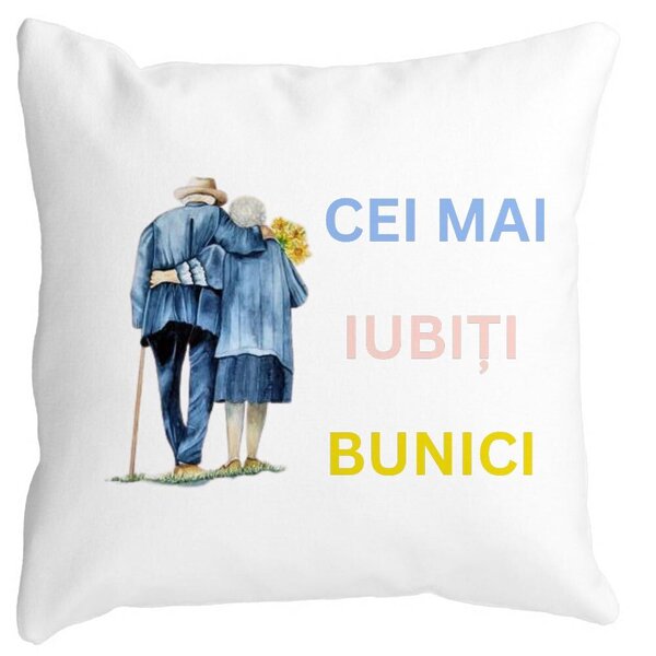Perna Decorativa pentru Bunici 7, 40x40 cm, Alba, Mata, Husa Detasabila, Burduf 3 Perna Decorativa pentru Bunici 7