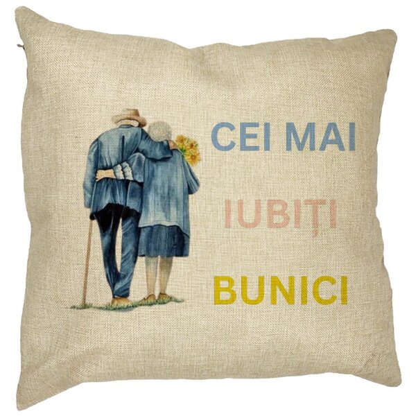 Perna Decorativa pentru Bunici 7, 40x40 cm, Husa Detasabila, Burduf 11 Perna Decorativa pentru Bunici 7